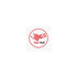 A circular sticker featuring a red and white design with an envelope graphic and a logo.