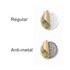 Two types of NFC custom PET stickers are displayed: a regular sticker and an anti-metal sticker, each with a distinctive backing.