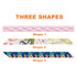 A patterned long scarf featuring floral and fruit designs in multiple shapes and colours, with a logo present.