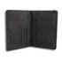 A grey travel wallet featuring slots for cards and a compartment for tickets, with RFID protection.