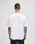 A white Champion adult heritage jersey t-shirt viewed from the back, featuring a relaxed fit.