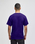 A purple Champion adult short-sleeve t-shirt displayed from the back, featuring a simple design and a logo.