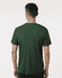 A green men's performance t-shirt featuring a plain design and a logo on the back.