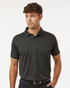 A men's polo shirt in dark heather grey with a collar and short sleeves. It features a logo on the chest.