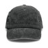 A vintage washed cap in dark grey with a curved brim and a logo at the front.