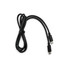 A black USB-C cable with two connectors, coiled and secured with a band.