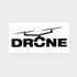 A black sticker featuring a silhouette of a drone above the word "DRONE" in bold letters.