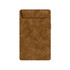 A brown A5 magnetic clipboard with a textured finish and a flap closure. It features a branding logo.