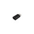 A black USB data blocker with a standard USB-C connector. It features a smooth finish and has a simple design.