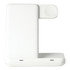 A white 3 in 1 wireless charger with a compact design and an integrated charging pad.