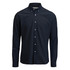 A navy blue Men's Allen Oxford shirt with long sleeves, a button-down collar, and a chest pocket.