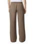 Wide-leg women's pants in brown with an elastic waistband, featuring a simple design and no visible logos.