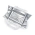 A white cooler bag with a silver insulated interior and two sturdy handles. Features a simple design.
