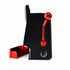 A black fridge magnet shaped like a slot machine with a red lever and a pull-out tray. It features a logo.
