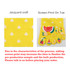 Bright yellow toe socks with fruit patterns and a jacquard craft design, featuring a logo.