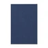 A dark blue medium cotton tea towel with stitched edges and a logo in one corner.