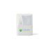 A white spray bottle with a fabric cloth attached, featuring a logo on the front.