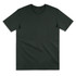 A dark green women's T-shirt with short sleeves and a round neckline. It features a logo on the label.
