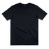 A plain black women's t-shirt with short sleeves and a round neckline, featuring a logo.