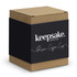 A brown kraft box containing a Keepsake Onsen Coffee Cup, featuring a dark coloured design and logo.
