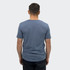 A men's T-shirt in a soft blue colour, featuring a simple design with a logo on the back.