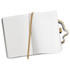 A Beaumont Stone Paper Notebook with a soft cover, featuring lined pages and a ribbon bookmark in a natural tone.