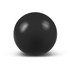 A black stress ball with a smooth surface, designed for squeezing and stress relief.