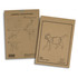 A brown cardboard sheet featuring assembly instructions for a wooden cat model, with line drawings illustrating the steps.