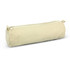 A beige pencil case with a zip closure, featuring a simple design and a fabric texture.