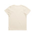 A plain cream-coloured kids' T-shirt featuring a back view with short sleeves and a branding logo.