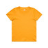A bright yellow youth t-shirt featuring a classic crew neck design and a tag inside. It has a plain style without patterns.