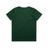 A green kids' staple tee with a plain back design, featuring a logo on the label.