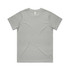 A light grey t-shirt with short sleeves and a crew neck. It features a logo on the inside label.