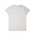 A light grey basic t-shirt with a round neck and short sleeves, featuring a logo.