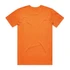 An orange t-shirt displayed from the back, featuring short sleeves and a plain design. The shirt has a logo.