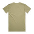 A khaki T-shirt featuring a classic crew neck and short sleeves, with a plain back and a logo on the label.