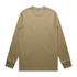 A long-sleeve tee in a tan colour featuring a simple design and a logo on the label.