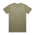 A classic olive green T-shirt with a round neckline and short sleeves, featuring a logo on the label.