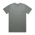 A grey classic tee with a round neckline and short sleeves. The shirt features a logo on the label.