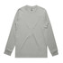 A long-sleeve tee in a muted grey shade, featuring a simple design and a small logo.