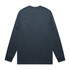 A long-sleeved t-shirt in dark blue with a plain back and fitted cuffs, featuring a small logo at the neckline.