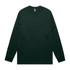 A long-sleeved t-shirt in dark green with a crew neckline and branding on the label.