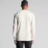 A man wearing a long sleeve cream t-shirt, viewed from the back. The shirt has a simple design and no visible logos.