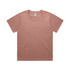 A plain, short-sleeved t-shirt in a soft pink shade, featuring a label and a simple design with no graphics.