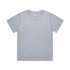 A light grey t-shirt with short sleeves and a round neckline, featuring a branded label at the neck.