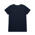 A navy blue T-shirt with short sleeves and a plain back. Features a small logo at the neck area.