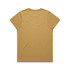 A plain, faded maple-coloured T-shirt with short sleeves and a simple back design. It features a logo.