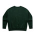 A dark green jumper with a relaxed fit and long sleeves, featuring a plain back design.