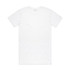 A plain white T-shirt featuring short sleeves and a minimalistic design. It includes a logo on the tag.