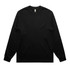 A long-sleeve black t-shirt with a simple design and a small logo on the neckline.
